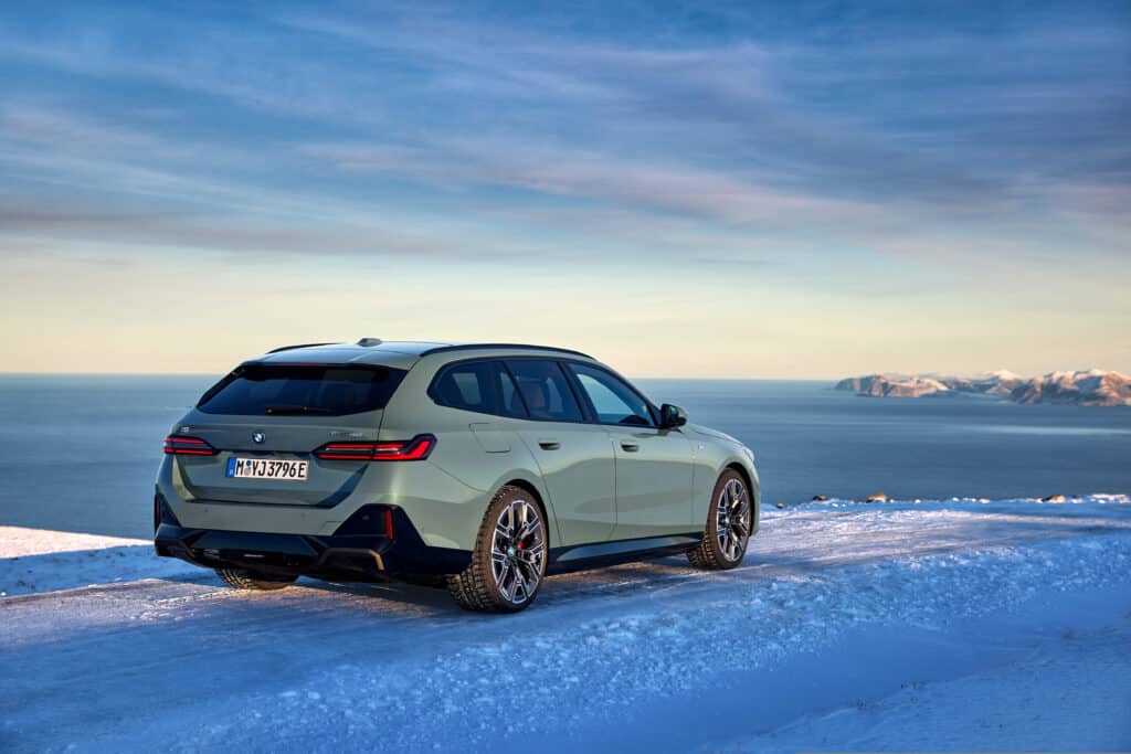 Rear view of the new BMW i5 Touring eDrive